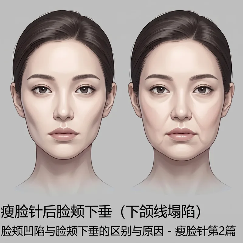 下颌角肉毒杆菌前后面部下垂对比插图