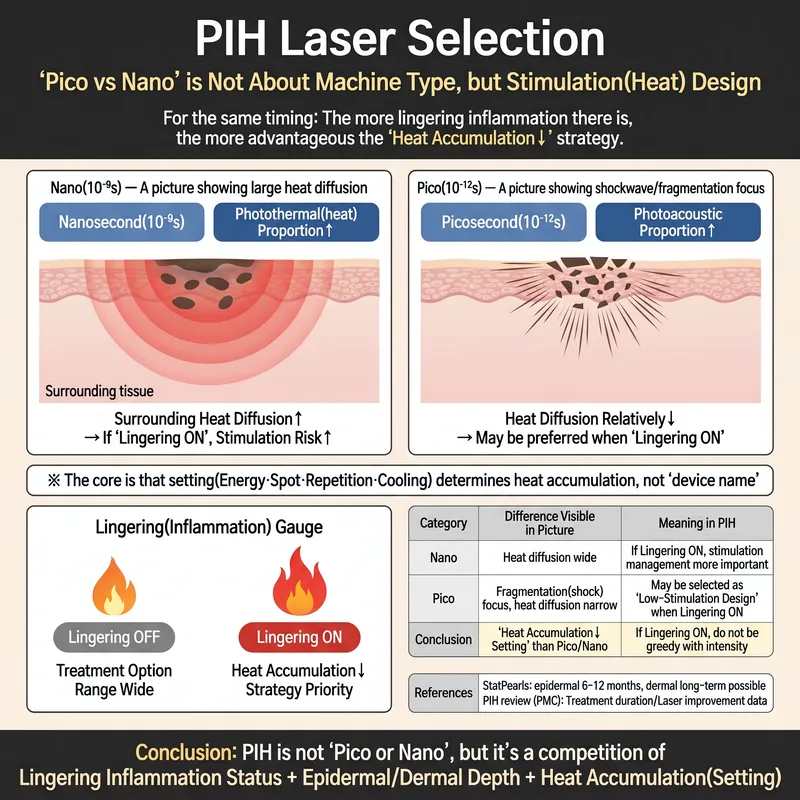 PIH laser selection — nanosecond vs picosecond heat diffusion comparison