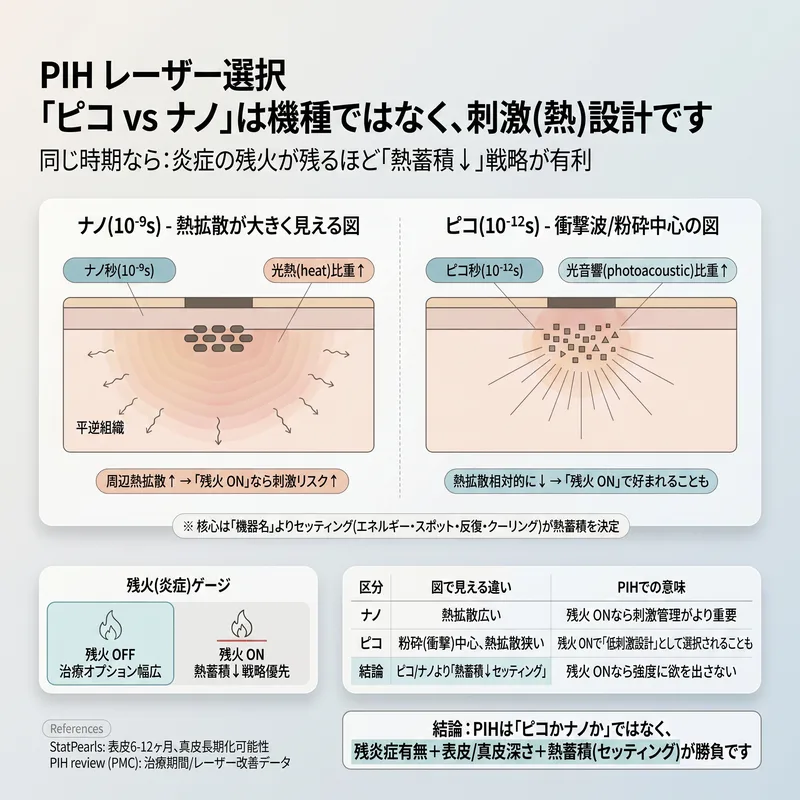 PIHレーザー選択 — ナノ秒vsピコ秒の熱拡散比較と戦略