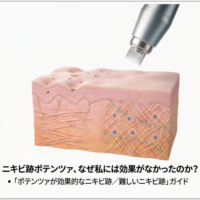 ポテンツァRFマイクロニードリングのハンドピースが皮膚断面にエネルギーを伝達する3Dイラスト