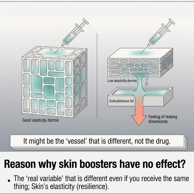 Skin booster injection comparison in firm vs low-elasticity dermis