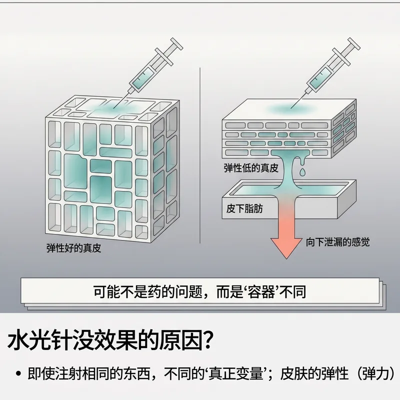 弹性好的真皮和弹性低的真皮注射皮肤促进剂对比