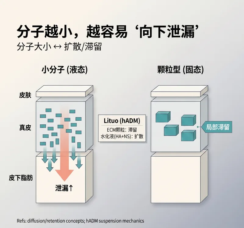 小分子液态vs颗粒型固态皮肤促进剂的扩散和滞留对比