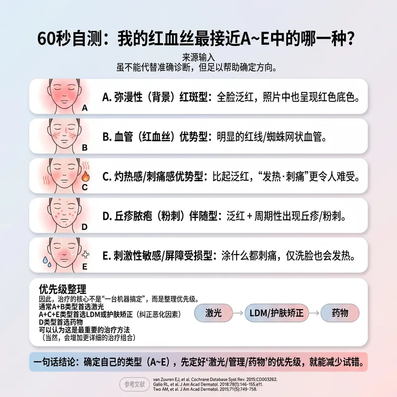 红潮类型自我诊断检查表A~E分类